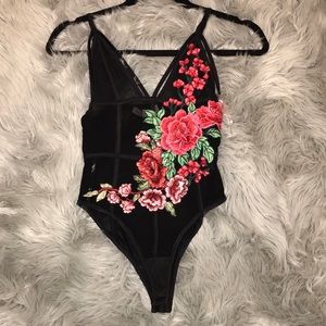 Floral mesh bodysuit